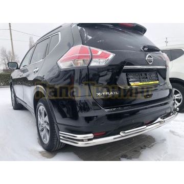 Защита заднего бампера двойная угл. большая d60/42 для Nissan X-Trail 2018-