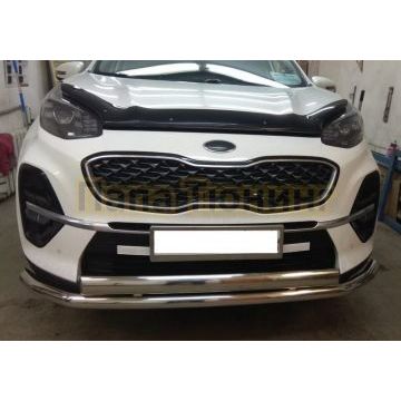 Защита переднего бампера d60/75x42 овал для Kia Sportage 2018-2021