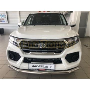 Защита переднего бампера (радиус) d60 Папа Тюнинг для Great Wall Wingle 7 2020-