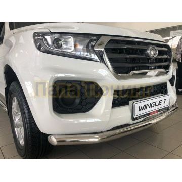 Защита переднего бампера (радиус) d60 Папа Тюнинг для Great Wall Wingle 7 2020-