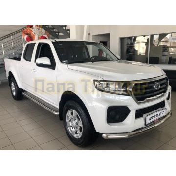 Пороги с накладным листом d53 Папа Тюнинг для Great Wall Wingle 7 2020-