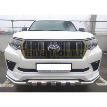 Защита переднего бампера (G) d60/60 для Toyota Land Cruiser Prado 150 Black Onyx 2020-