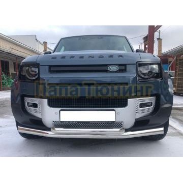 Защита переднего бампера двойная d76/60 для Land Rover Defender 2020-