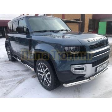Защита переднего бампера двойная d76/60 для Land Rover Defender 2020-