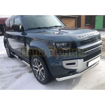 Пороги труба с проступью d76 для Land Rover Defender 2020-