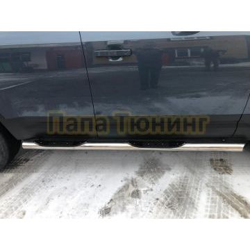 Пороги труба с проступью d76 для Land Rover Defender 2020-