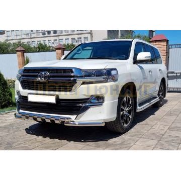 Защита переднего бампера G d60/60 овал Папа Тюнинг для Toyota Land Cruiser 200 Executive Lounge 2020- обновленный