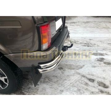 Защита заднего бампера угловая двойная Папа Тюнинг d60/42 Нива Урбан 2014-