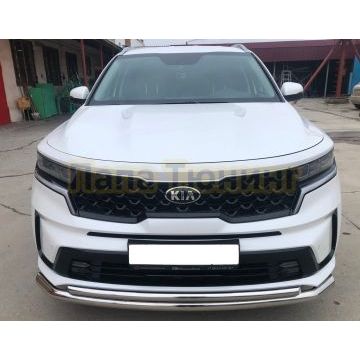 Защита переднего бампера двойная Папа Тюнинг d60/42 для Kia Sorento 2020-