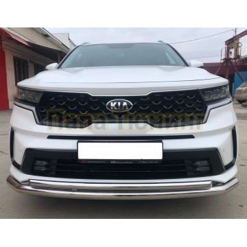 Защита переднего бампера двойная Папа Тюнинг d60/42 для Kia Sorento 2020-