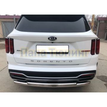 Защита заднего бампера двойная Папа Тюнинг d60/42 для Kia Sorento 2020-
