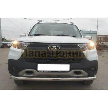 Защита переднего бампера d60 Папа Тюнинг для Lada Niva Travel 2021-