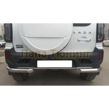 Защита заднего бампера угловая d60 Папа Тюнинг для Lada Niva Travel 2021-