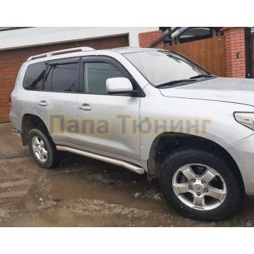 Защита штатного порога d76 Папа Тюнинг для Toyota Land Cruiser 200 2007-2012