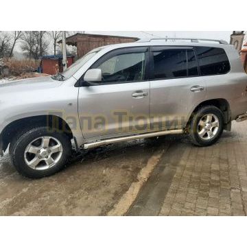 Защита штатного порога d76 Папа Тюнинг для Toyota Land Cruiser 200 2007-2012