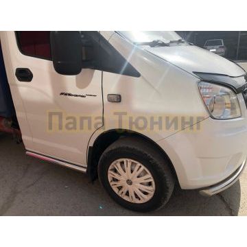 Защита штатного порога d53 Папа Тюнинг для ГАЗель Next 2014-