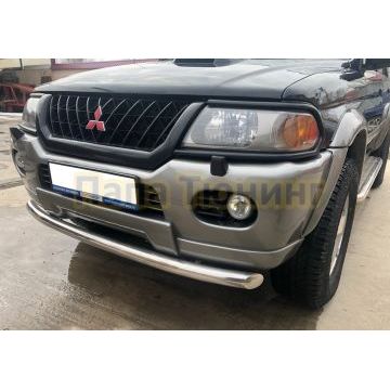 Защита переднего бампера d60 Папа Тюнинг для Mitsubishi Pajero Sport 1998-2007