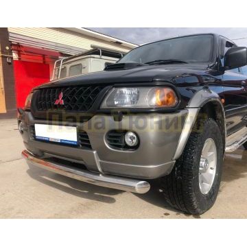 Защита переднего бампера d76 Папа Тюнинг для Mitsubishi Pajero Sport 1998-2007