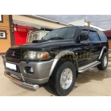 Защита переднего бампера d76 Папа Тюнинг для Mitsubishi Pajero Sport 1998-2007
