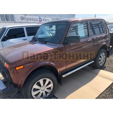 Защита штатного порога труба d60 для Lada Niva Урбан 2014-