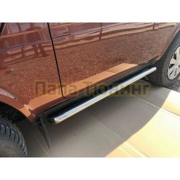 Защита штатного порога труба d60 для Lada Niva Урбан 2014-