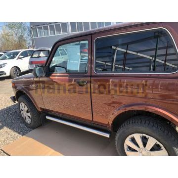 Защита штатного порога труба d60 для Lada Niva Урбан 2014-