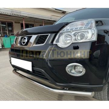 Защита переднего бампера Папа Тюнинг d60 для Nissan X-trail 2010-2015 (Т31) Второе поколение (в т.ч. Рестайлинг 2010г.)