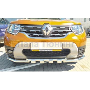 Защита переднего бампера G d60/60 Папа Тюнинг для Renault Duster 2021-