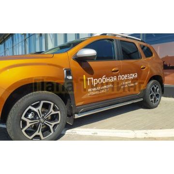 Защита штатного порога d60 Папа Тюнинг для Renault Duster 2021-
