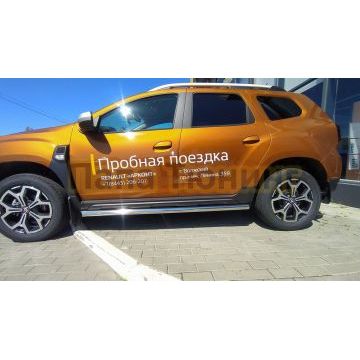Защита штатного порога d60 Папа Тюнинг для Renault Duster 2021-