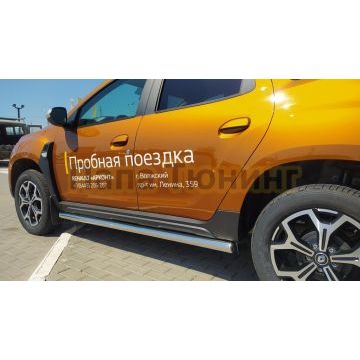 Защита штатного порога d60 Папа Тюнинг для Renault Duster 2021-