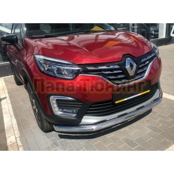 Защита переднего бампера с подгибами d60 Папа Тюнинг для Renault Kaptur 2020-
