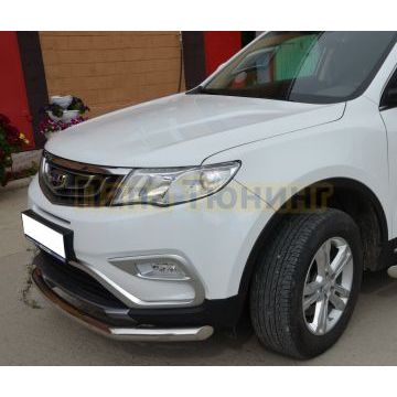 Защита переднего бампера Папа Тюнинг d60 для Geely Atlas 2018-2023