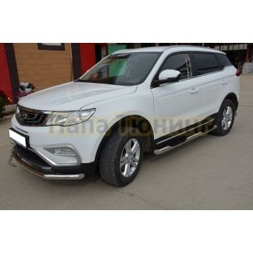 Защита переднего бампера Папа Тюнинг d60 для Geely Atlas 2018-2023