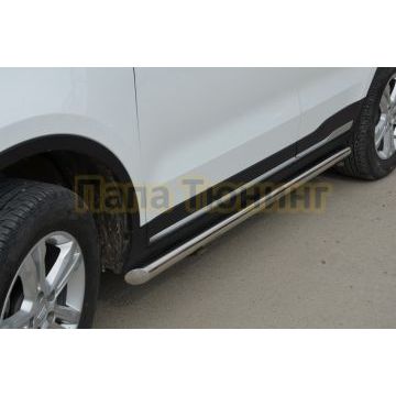 Защита штатного порога труба Папа Тюнинг d60 для Geely Atlas 2018-2023