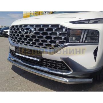 Защита переднего бампера d60 Папа Тюнинг для Hyundai Santa fe 2021-