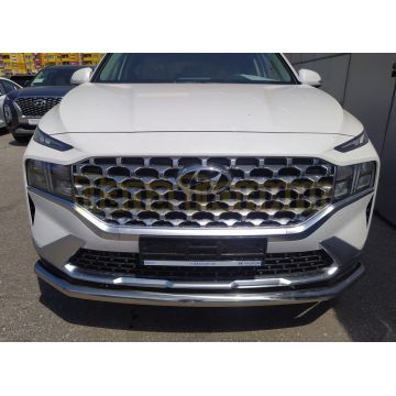 Защита переднего бампера d60 Папа Тюнинг для Hyundai Santa fe 2021-
