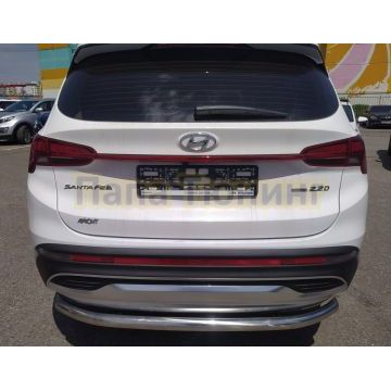 Защита заднего бампера d60 Папа Тюнинг для Hyundai Santa fe 2021-