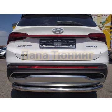 Защита заднего бампера d60 Папа Тюнинг для Hyundai Santa fe 2021-