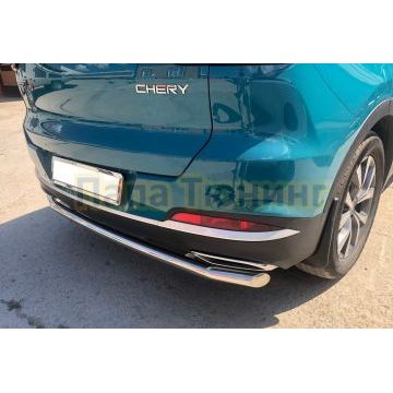 Защита заднего бампера Папа Тюнинг для Chery Tiggo 7 Pro Max 2022-