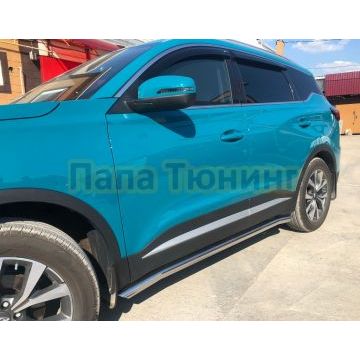 Защита штатного порога труба Папа Тюнинг d60 для XCITE X-Cross 7 2024-