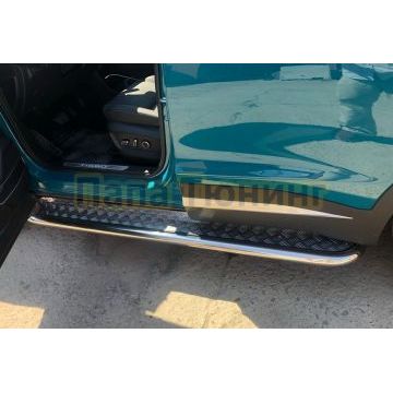 Пороги с накладным листом Папа Тюнинг d53 для XCITE X-Cross 7 2024-