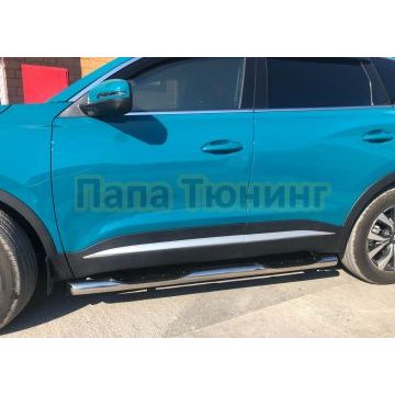 Пороги труба с проступью Папа Тюнинг d76 для XCITE X-Cross 7 2024-