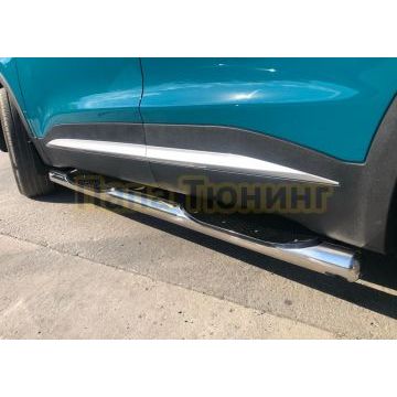 Пороги труба с проступью Папа Тюнинг d76 для XCITE X-Cross 7 2024-