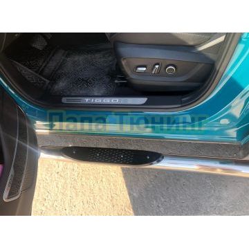 Пороги труба с проступью Папа Тюнинг d76 для XCITE X-Cross 7 2024-