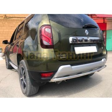 Защита заднего бампера d42 Папа Тюнинг для Renault Duster 2015-2021