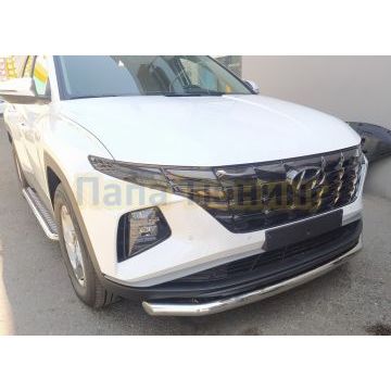 Защита переднего бампера d60 Папа Тюнинг для Hyundai Tucson 2021-