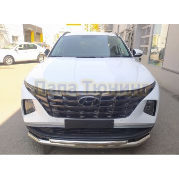 Защита переднего бампера d60/42 Папа Тюнинг для Hyundai Tucson 2021-