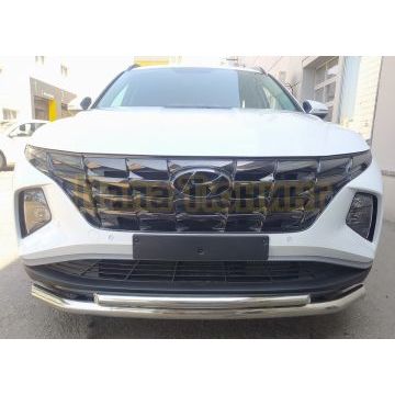 Защита переднего бампера d60/42 Папа Тюнинг для Hyundai Tucson 2021-