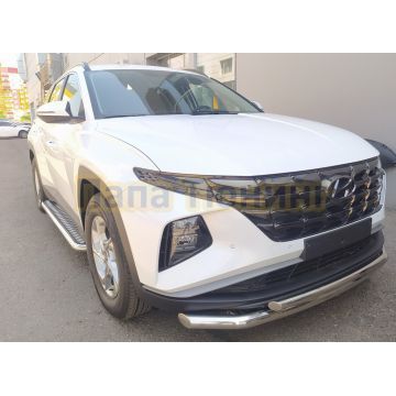 Защита переднего бампера d60/42 Папа Тюнинг для Hyundai Tucson 2021-